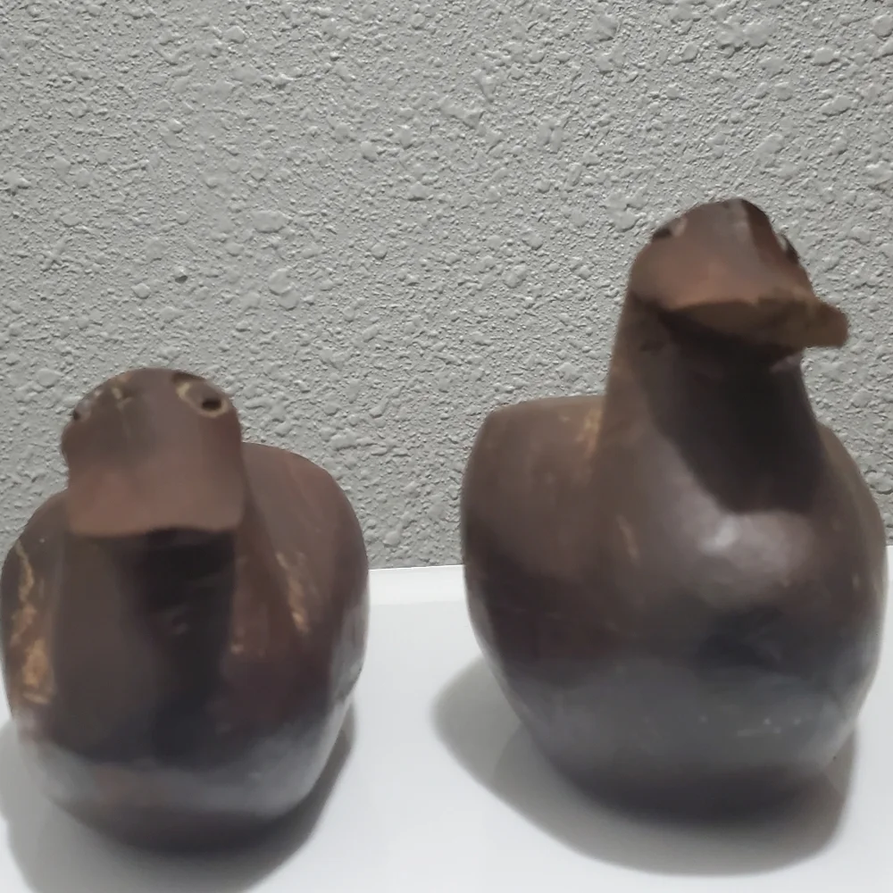 Wood carved ducks